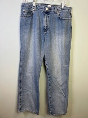 Calvin Klein Jeans Women's Straight Light Blue Denim Slim Bootcut Sz 16